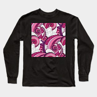 Paisley Print with Vintage Floral Motifs Long Sleeve T-Shirt